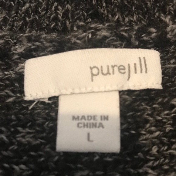 Pure J. Jill marled dark gray open cardigan Large - Picture 8 of 12